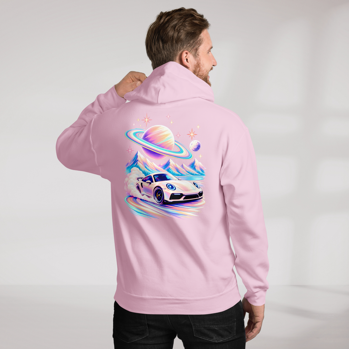 Cosmic Cruiser Hoodie Soft – Farbe Pink – Ansicht 10
