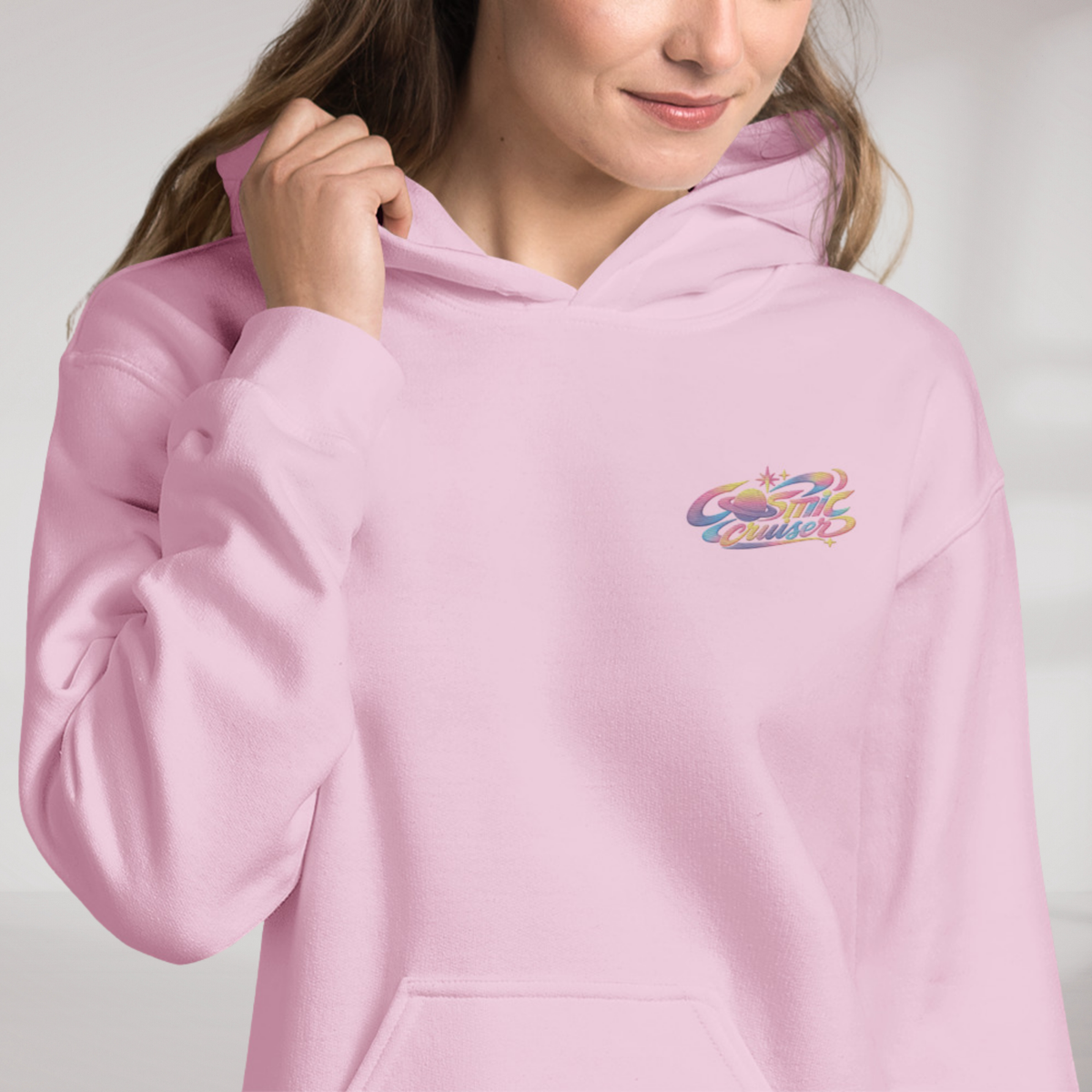 Cosmic Cruiser Hoodie Soft – Farbe Pink – Ansicht 5