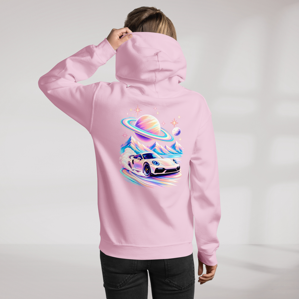 Cosmic Cruiser Hoodie Soft – Farbe Pink – Ansicht 8
