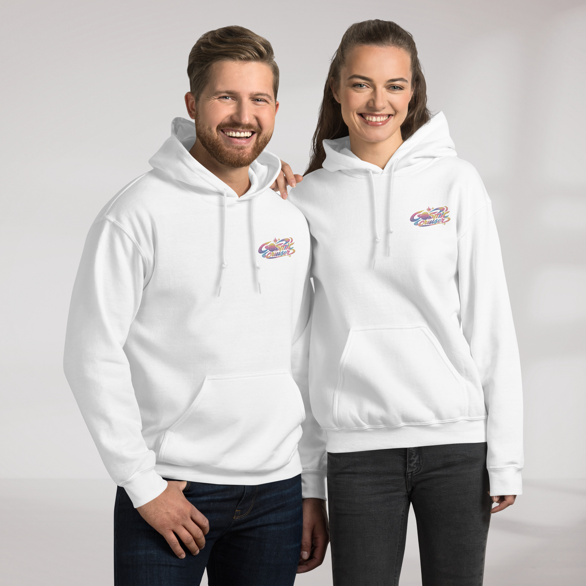Cosmic Cruiser Hoodie Soft – Farbe Weiß – Ansicht 6