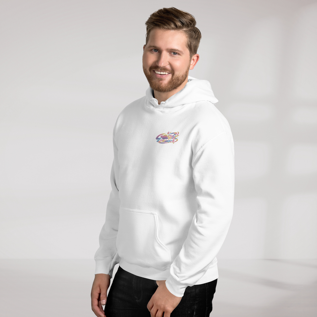 Cosmic Cruiser Hoodie Soft – Farbe Weiß – Ansicht 9