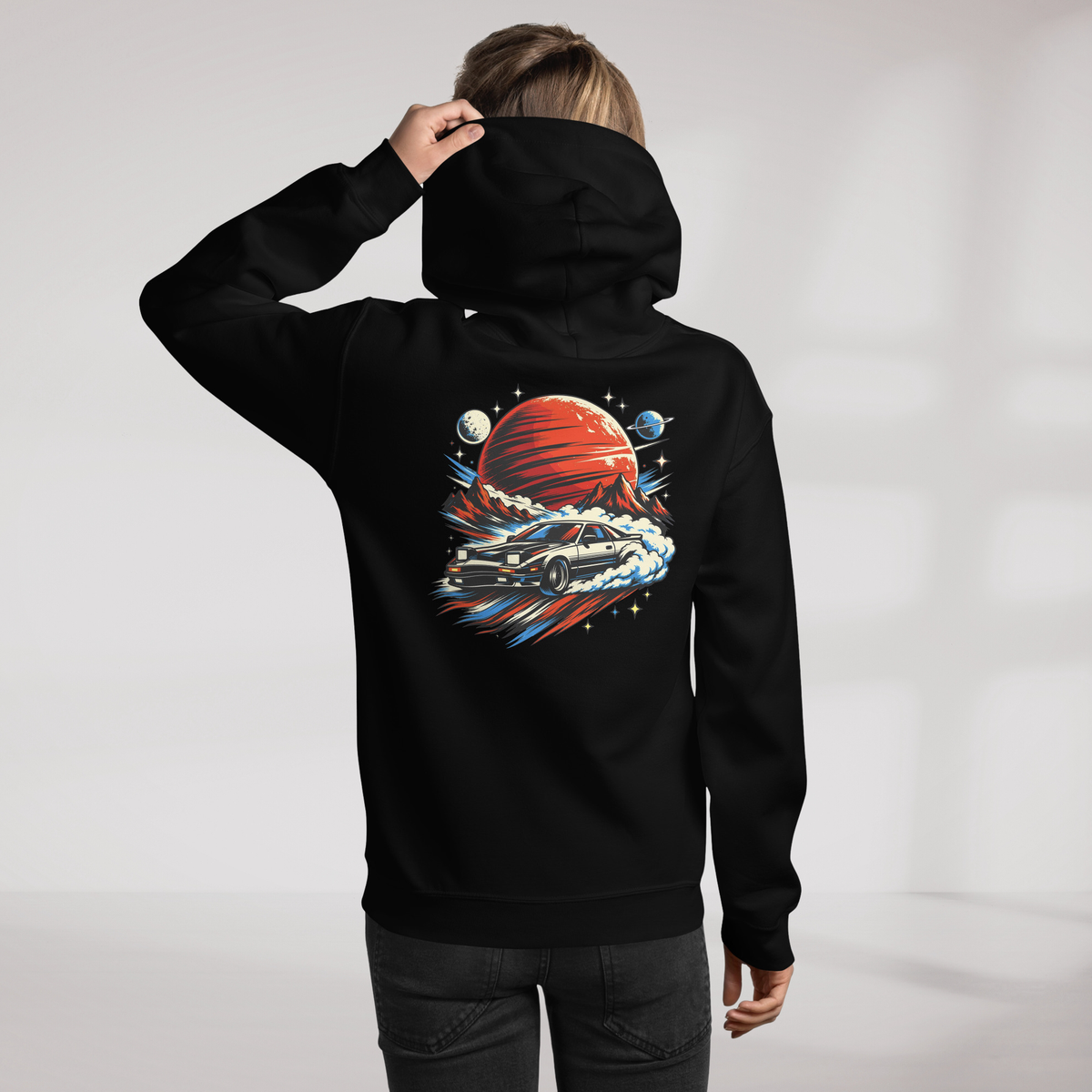 Cosmic Cruiser Hoodie Retro – Farbe Schwarz – Ansicht 11