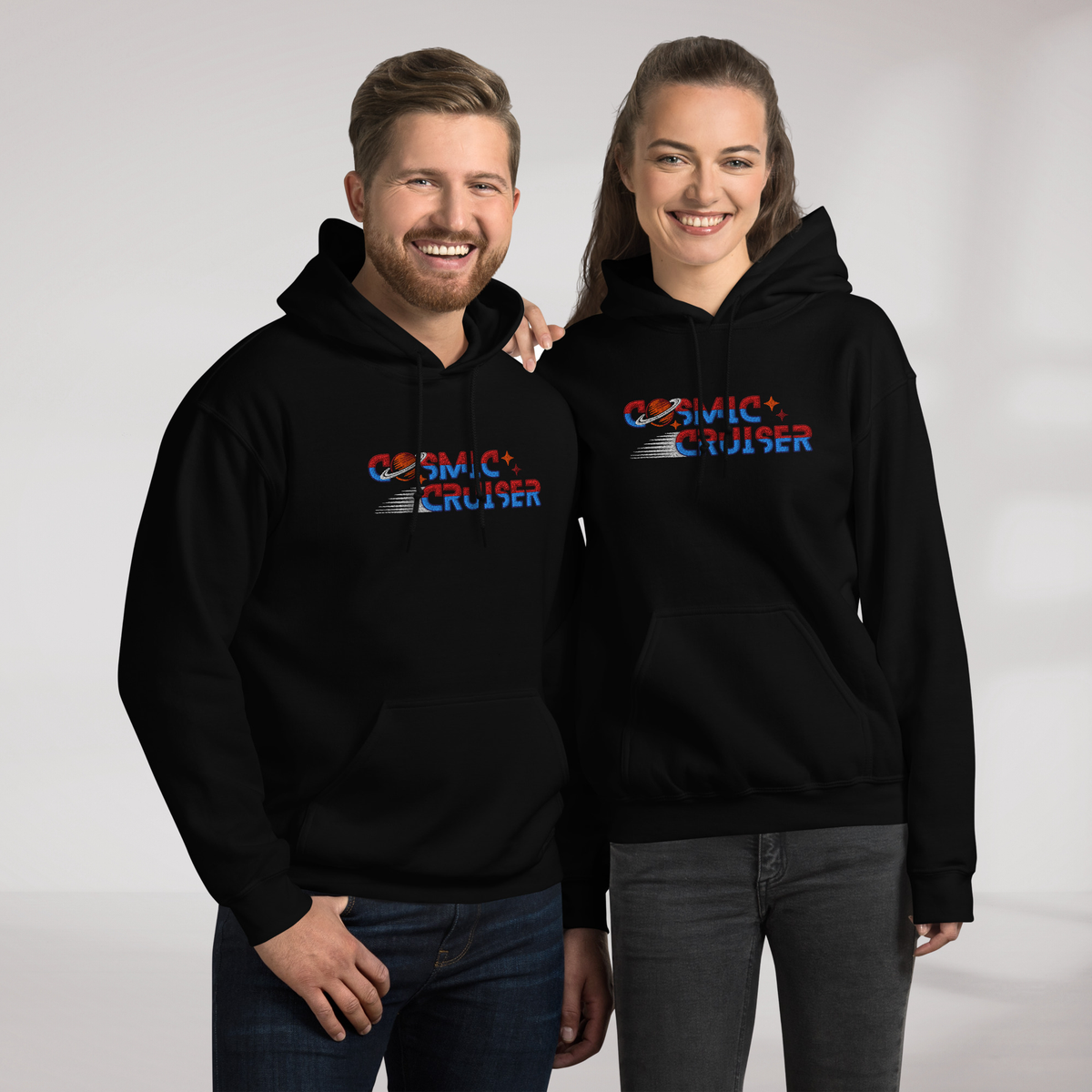 Cosmic Cruiser Hoodie Retro – Farbe Schwarz – Ansicht 7