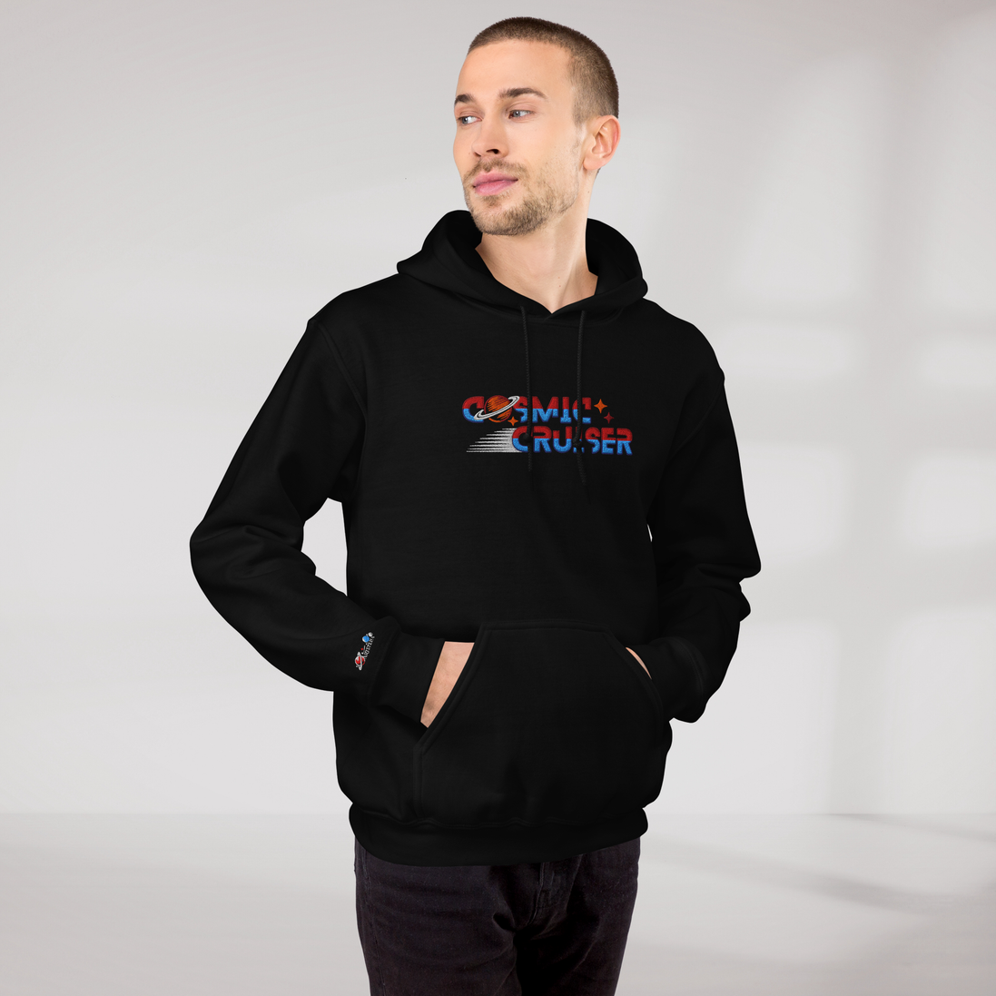 Cosmic Cruiser Hoodie Retro – Farbe Schwarz – Ansicht 8