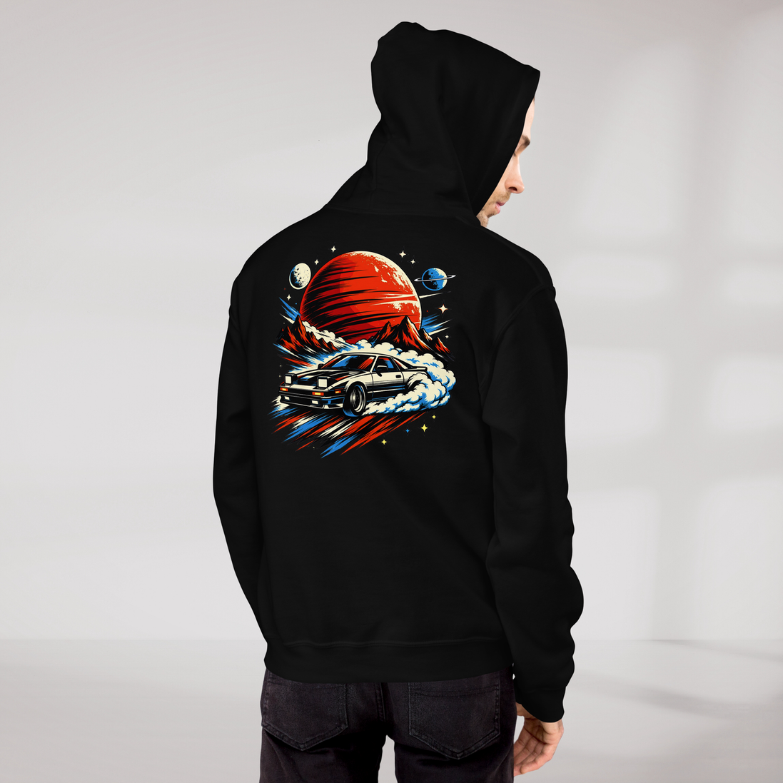 Cosmic Cruiser Hoodie Retro – Farbe Schwarz – Ansicht 9
