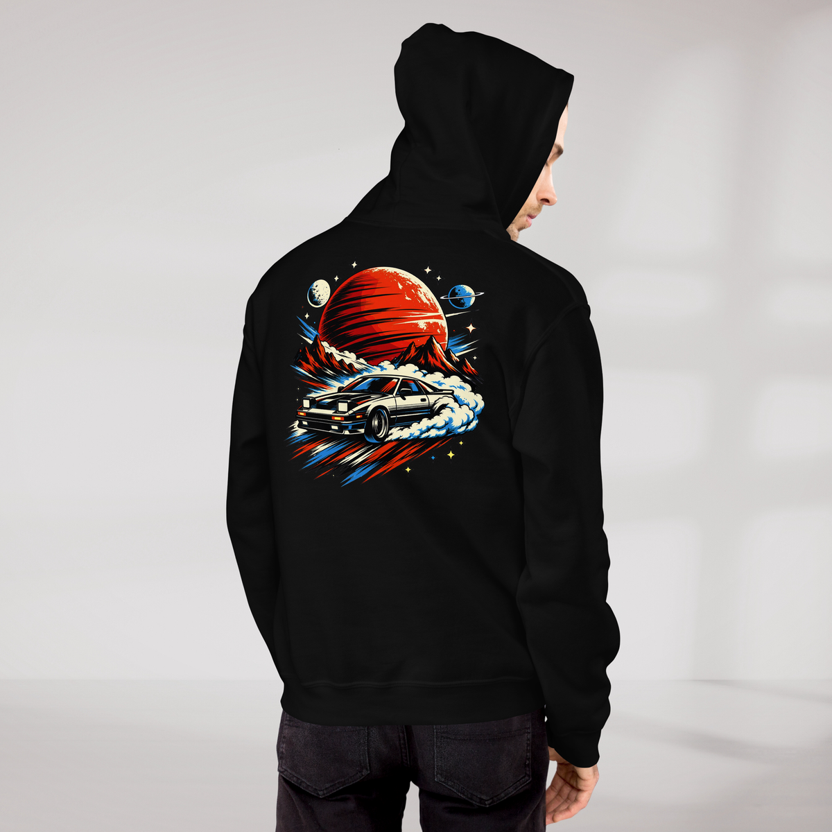 Cosmic Cruiser Hoodie Retro – Farbe Schwarz – Ansicht 9