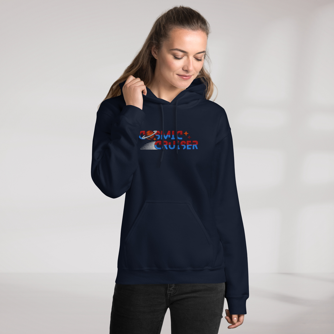 Cosmic Cruiser Hoodie Retro – Farbe Navy – Ansicht 10