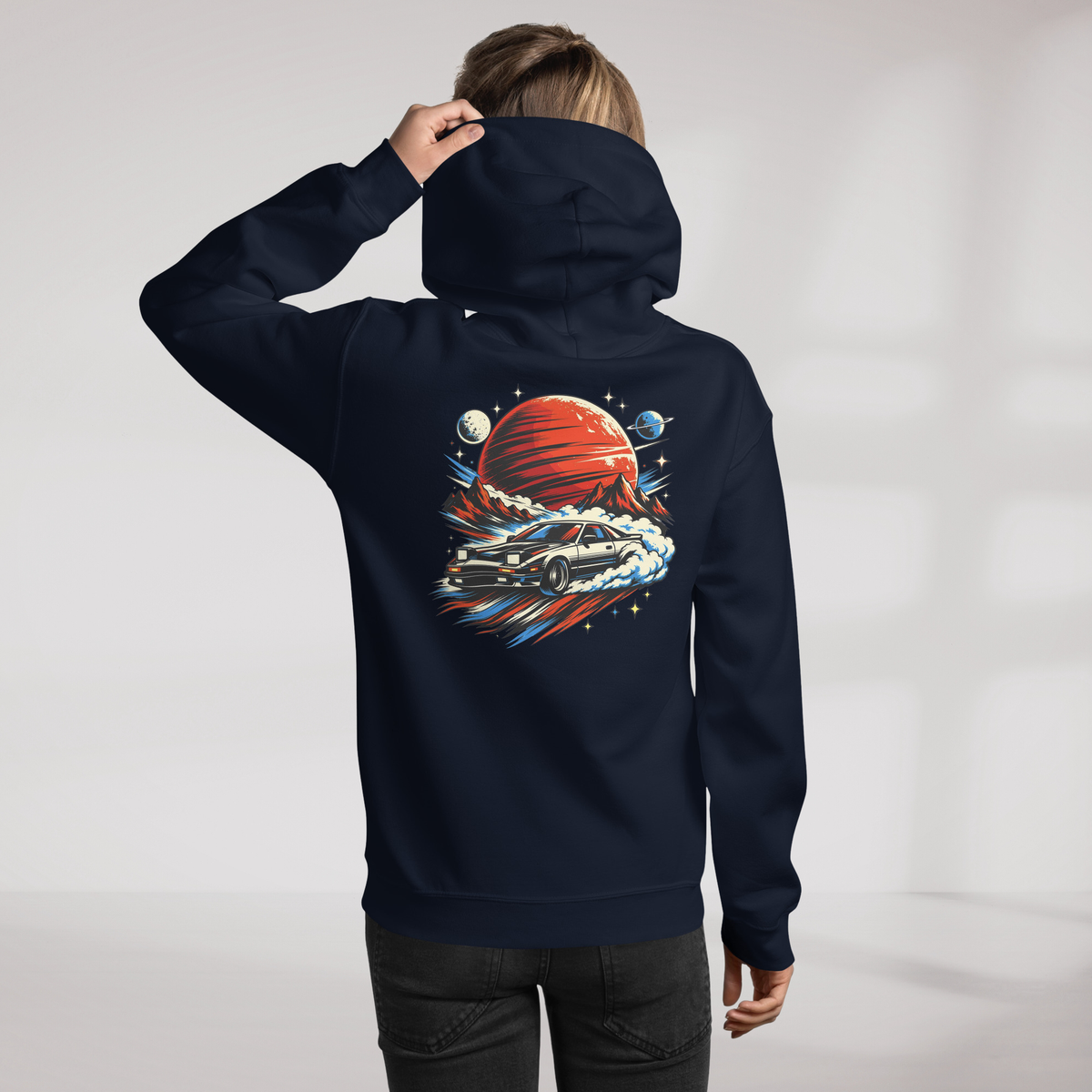 Cosmic Cruiser Hoodie Retro – Farbe Navy – Ansicht 11