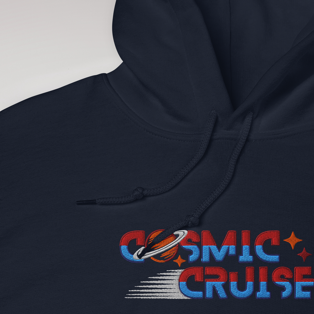Cosmic Cruiser Hoodie Retro – Farbe Navy – Ansicht 3