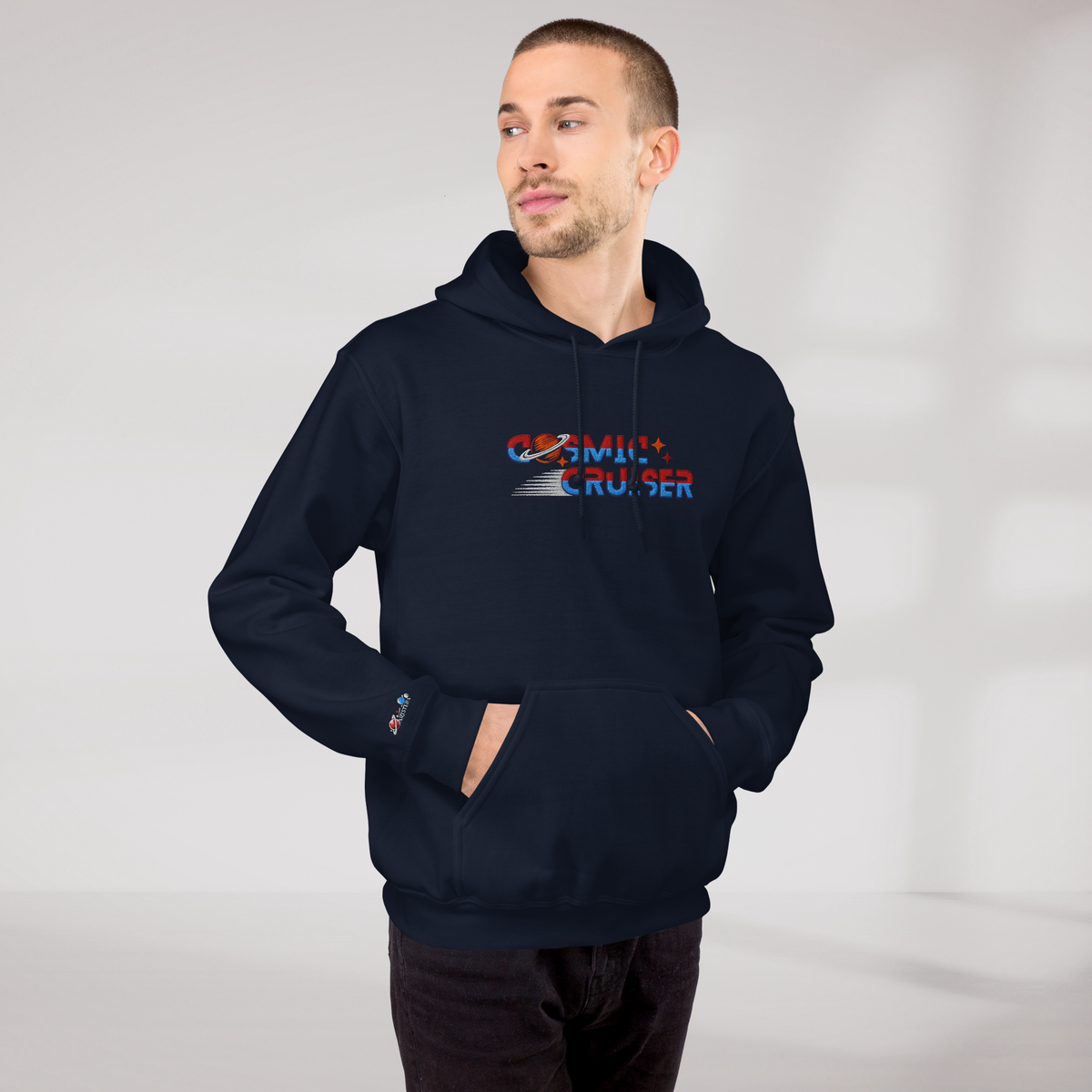 Cosmic Cruiser Hoodie Retro – Farbe Navy – Ansicht 7