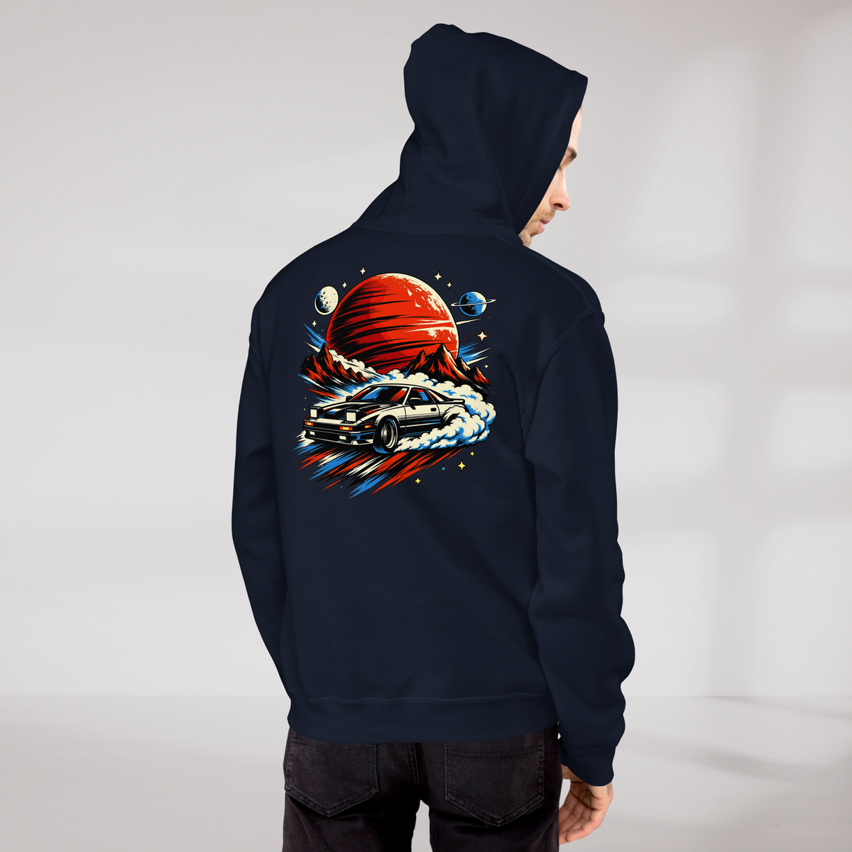 Cosmic Cruiser Hoodie Retro – Farbe Navy – Ansicht 8