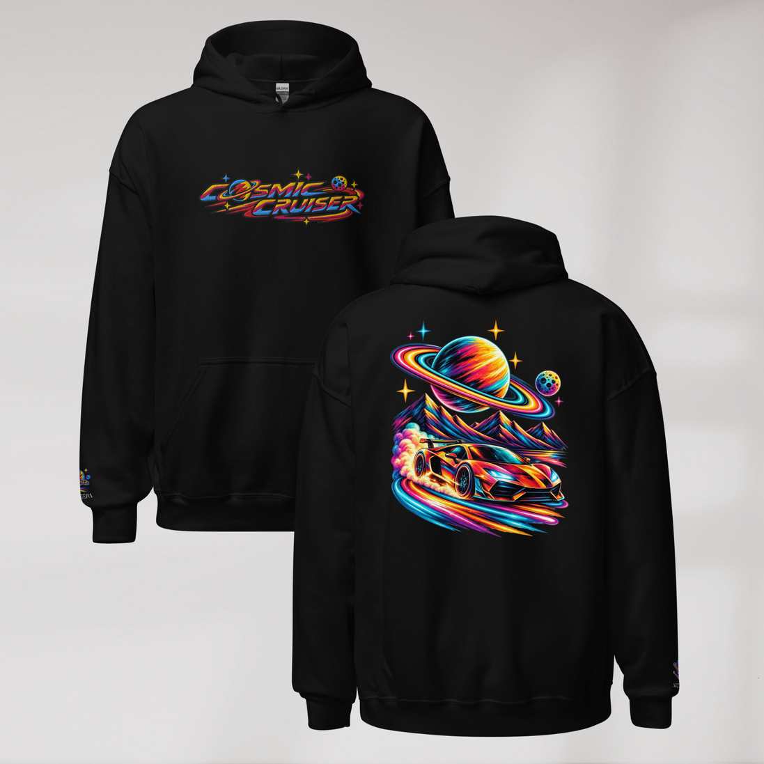 Cosmic Cruiser Hoodie Vibrant – Farbe Schwarz – Ansicht 1