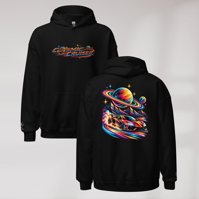 Cosmic Cruiser Hoodie Vibrant – Farbe Schwarz – Ansicht 1