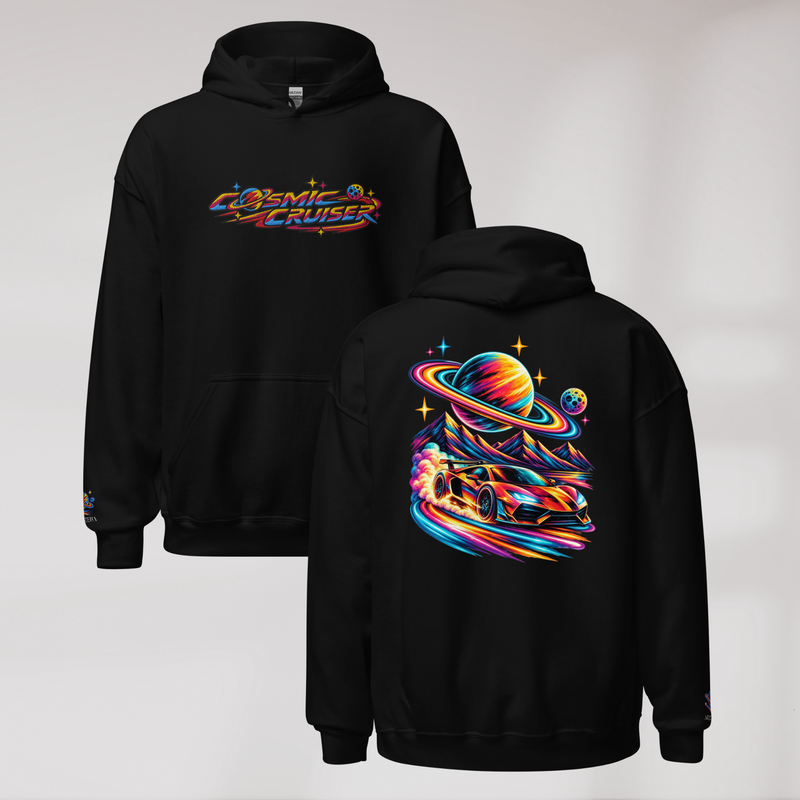 Cosmic Cruiser Hoodie Vibrant – Farbe Schwarz – Ansicht 1