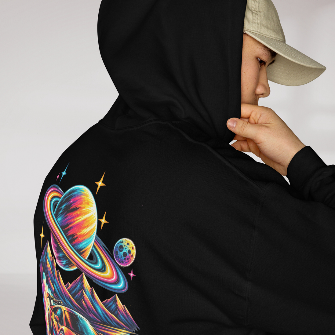 Cosmic Cruiser Hoodie Vibrant – Farbe Schwarz – Ansicht 6
