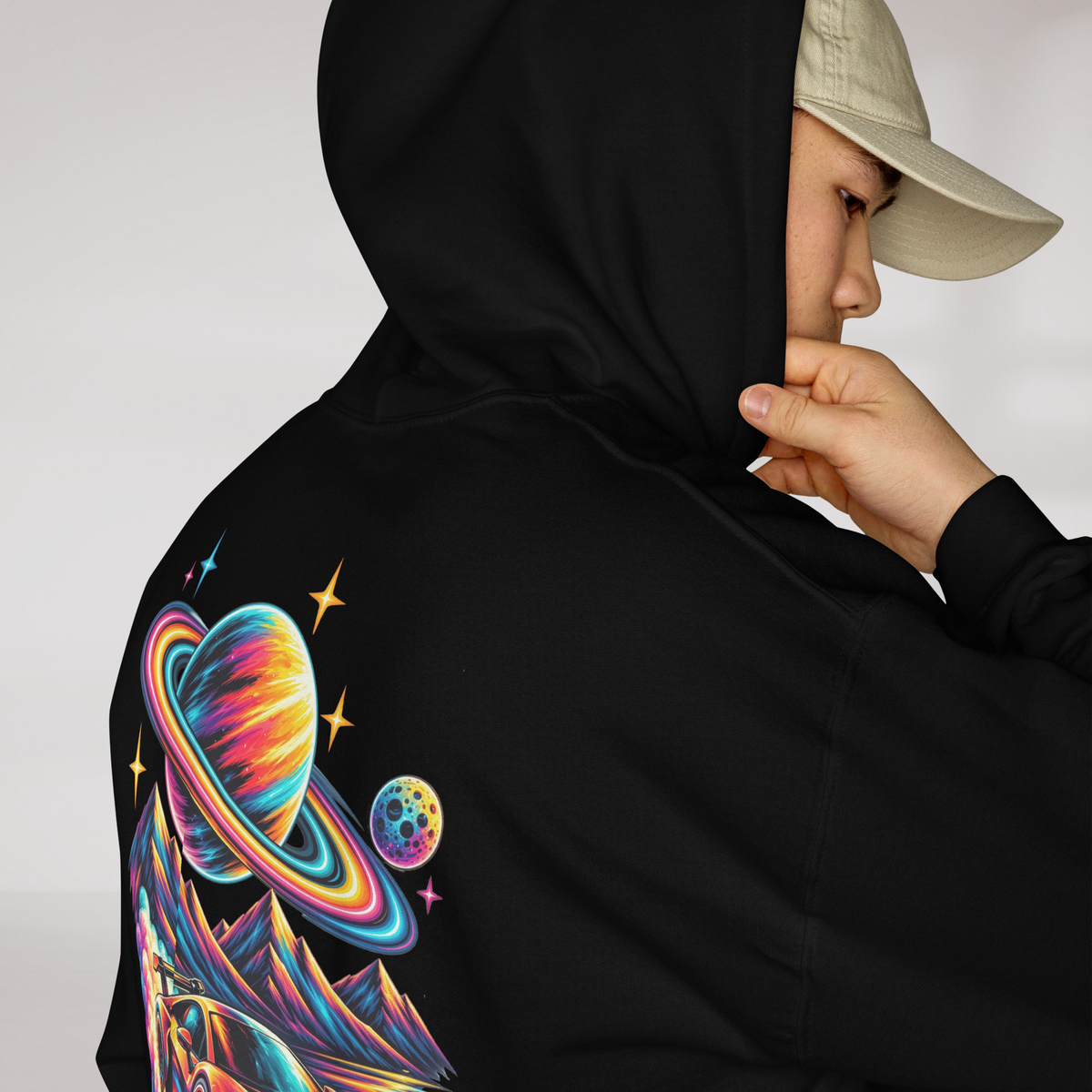 Cosmic Cruiser Hoodie Vibrant – Farbe Schwarz – Ansicht 6