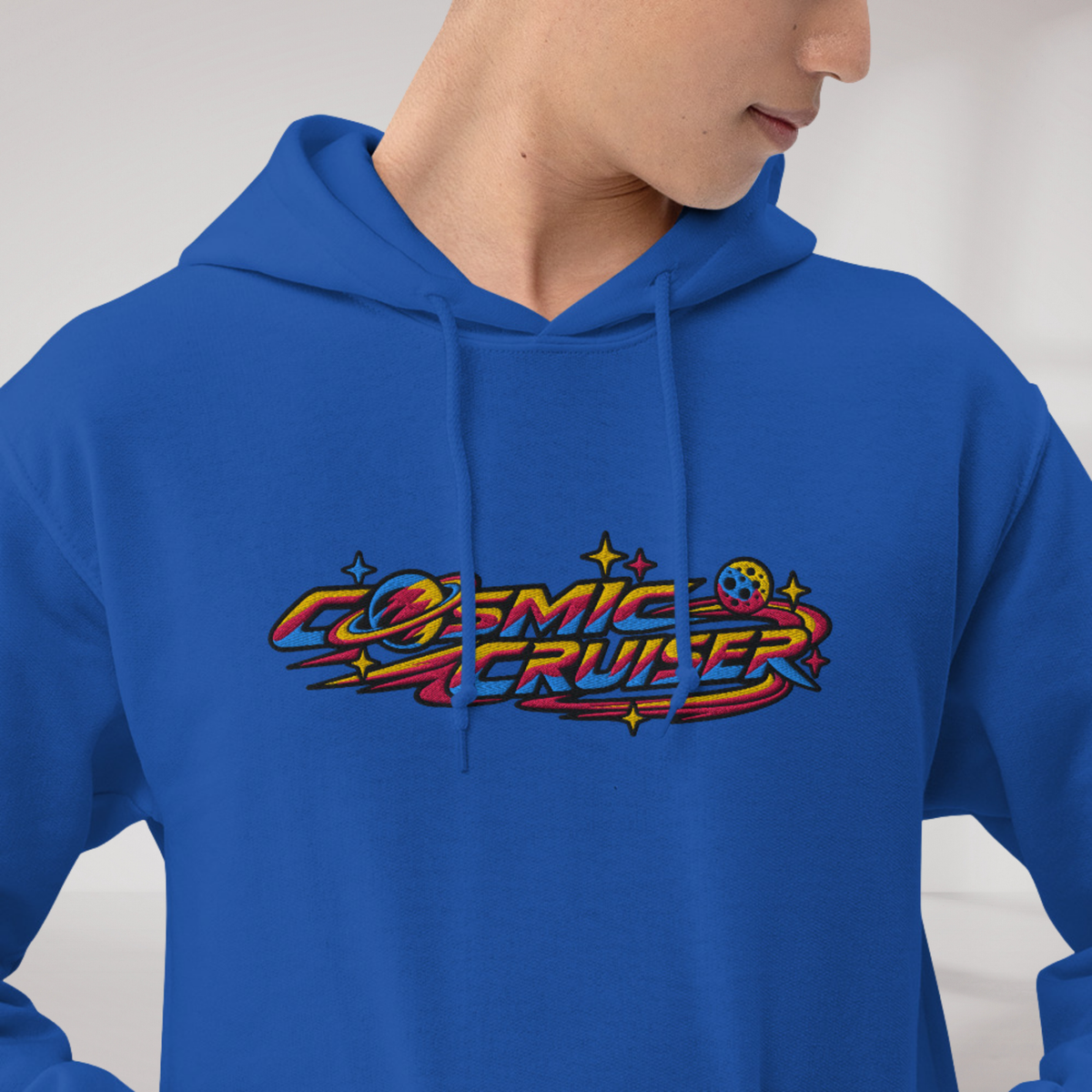 Cosmic Cruiser Hoodie Vibrant – Farbe Royalblau – Ansicht 5
