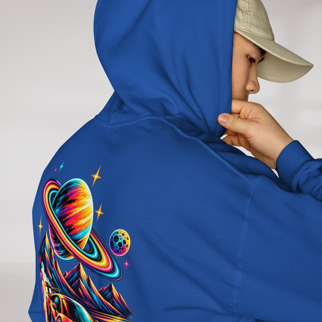 Cosmic Cruiser Hoodie Vibrant – Farbe Royalblau – Ansicht 6
