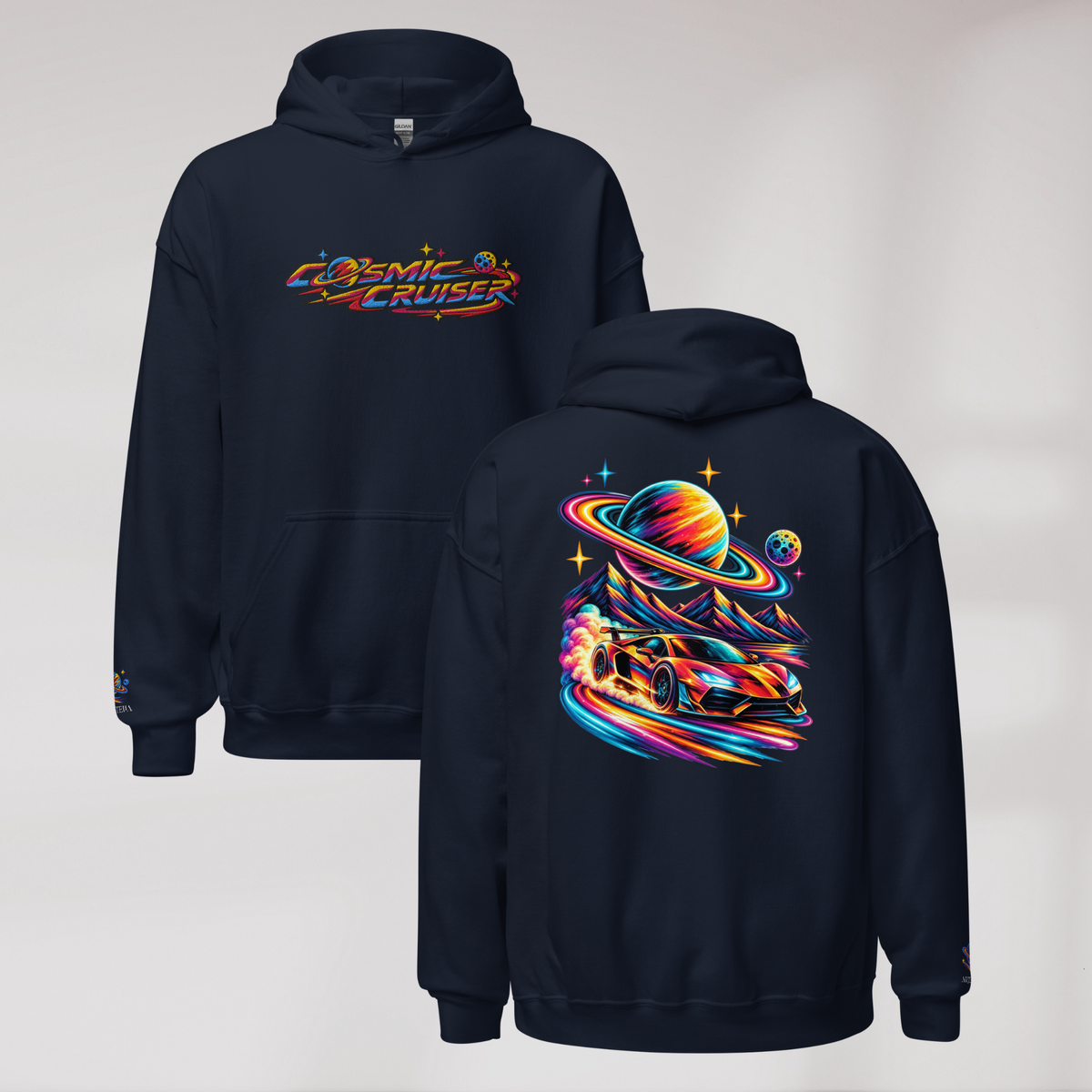 Cosmic Cruiser Hoodie Vibrant – Farbe Navy – Ansicht 1