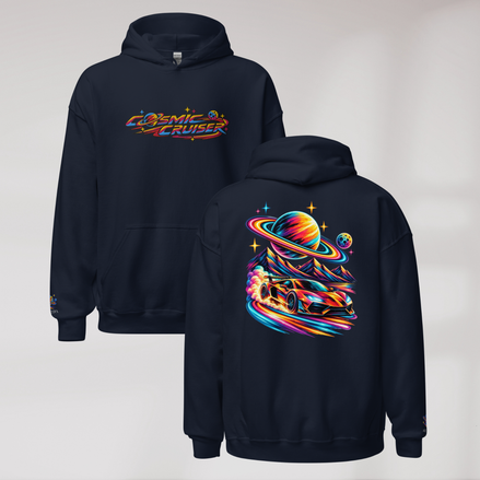 Cosmic Cruiser Hoodie Vibrant – Farbe Navy – Ansicht 1