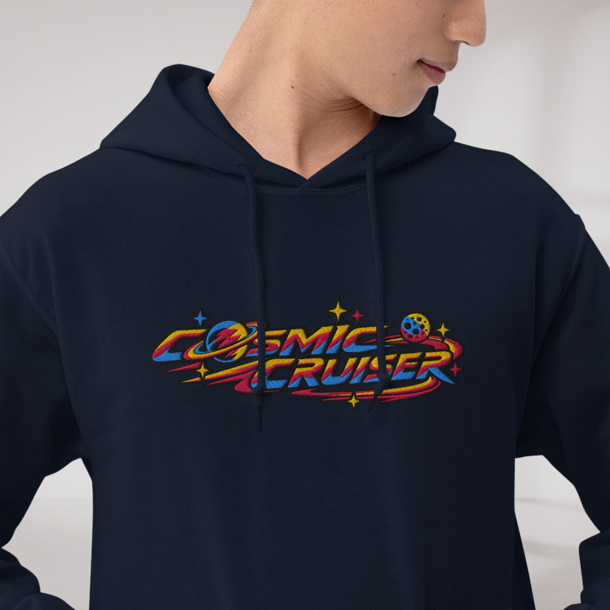 Cosmic Cruiser Hoodie Vibrant – Farbe Navy – Ansicht 4