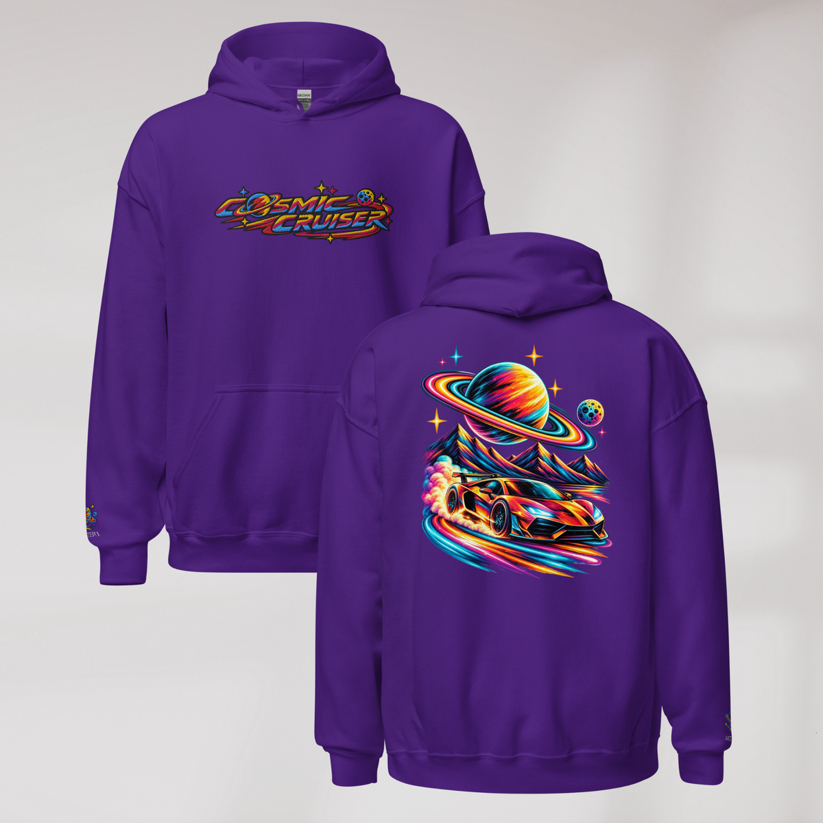 Cosmic Cruiser Hoodie Vibrant – Farbe Lila – Ansicht 1