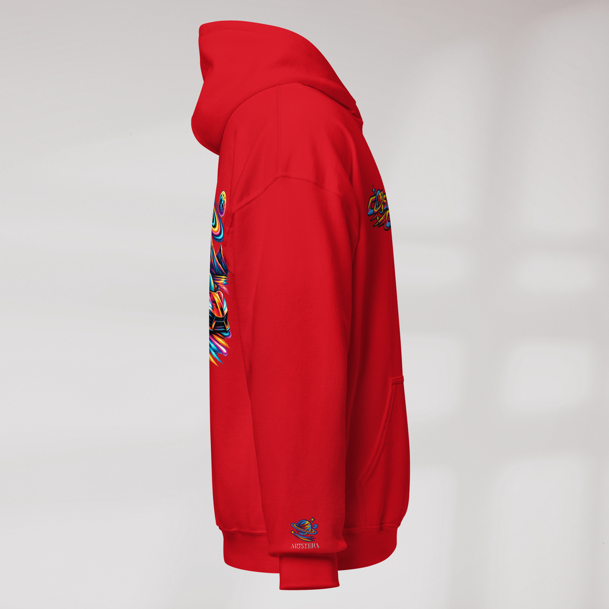 Cosmic Cruiser Hoodie Vibrant – Farbe Rot – Ansicht 2