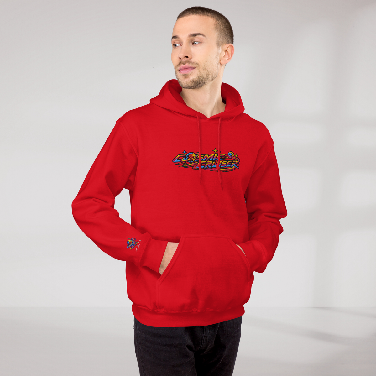 Cosmic Cruiser Hoodie Vibrant – Farbe Rot – Ansicht 8