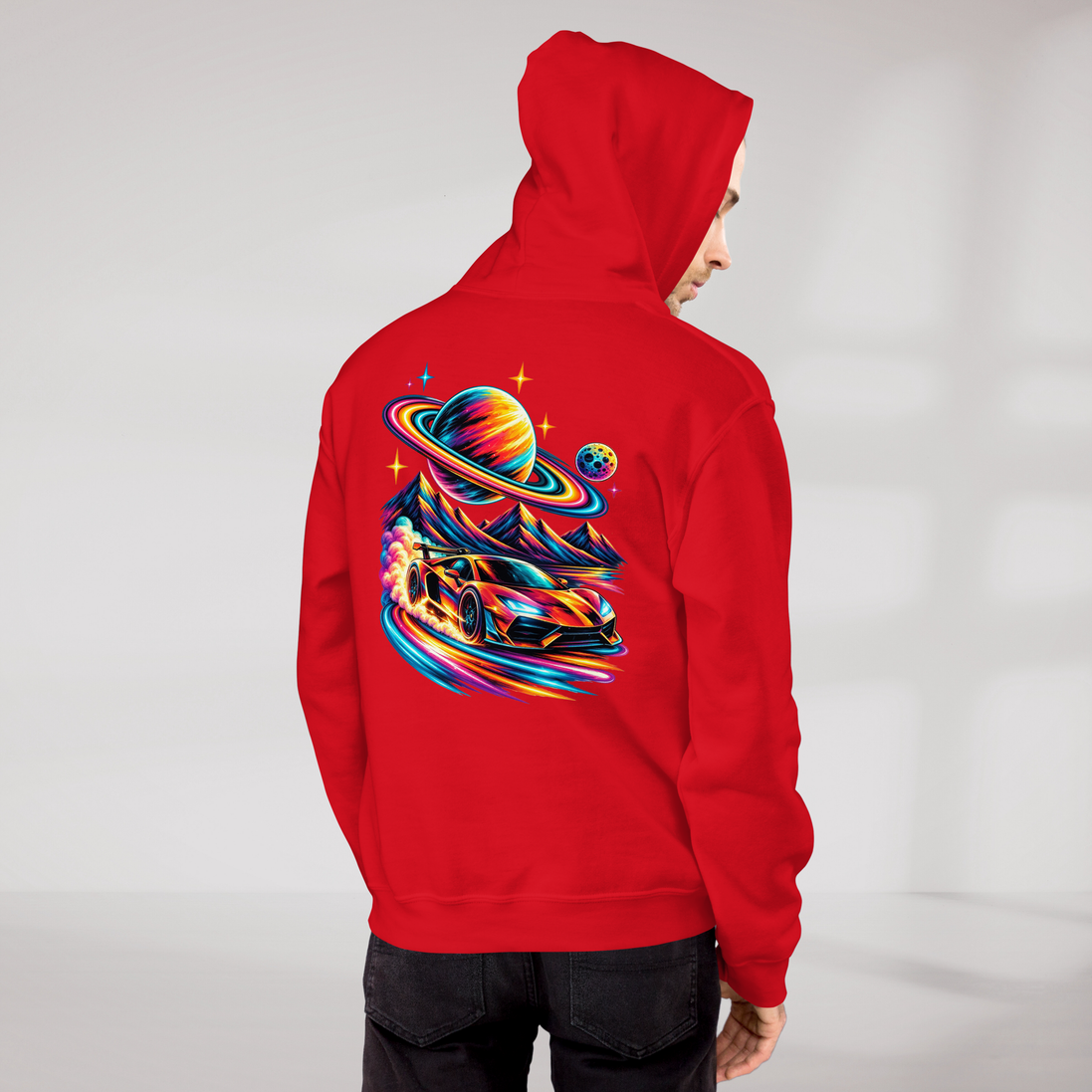 Cosmic Cruiser Hoodie Vibrant – Farbe Rot – Ansicht 9