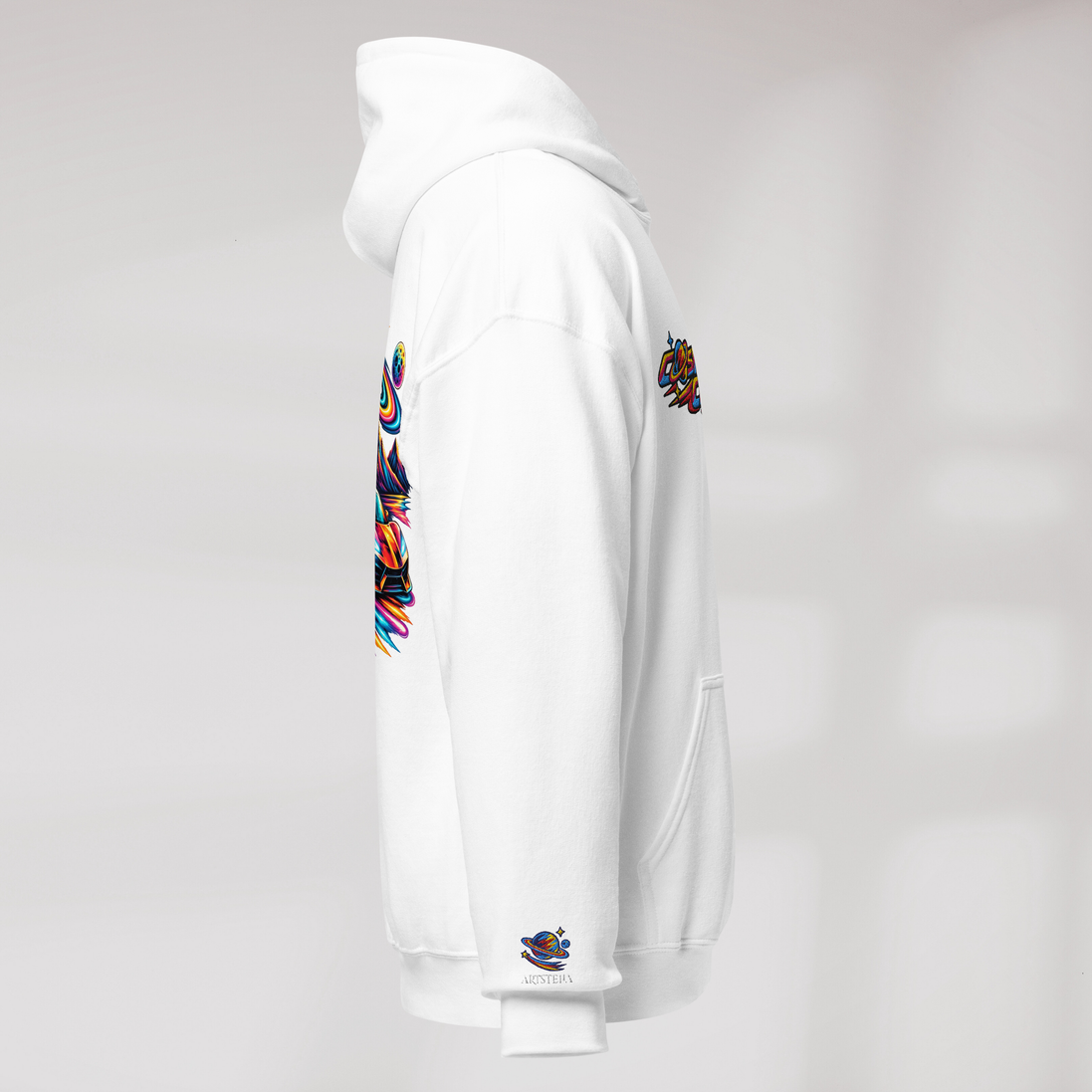 Cosmic Cruiser Hoodie Vibrant – Farbe Weiß – Ansicht 2