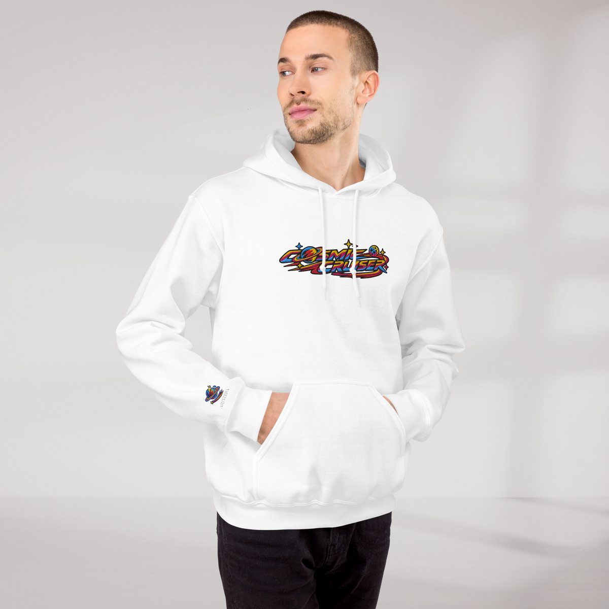 Cosmic Cruiser Hoodie Vibrant – Farbe Weiß – Ansicht 8