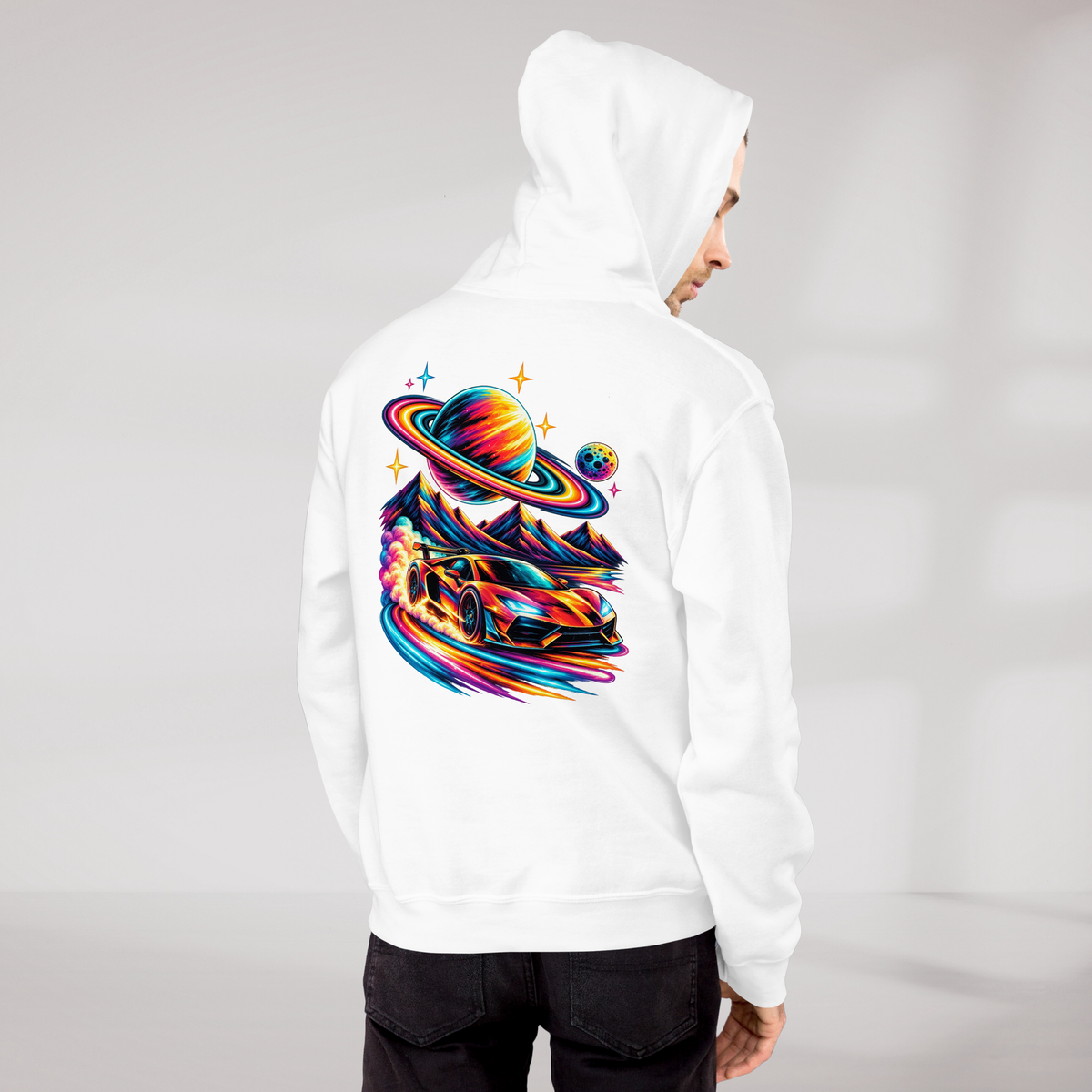 Cosmic Cruiser Hoodie Vibrant – Farbe Weiß – Ansicht 9