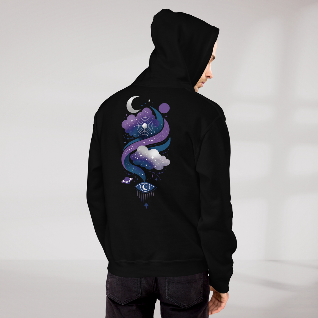 Cosmic Dreamer Hoodie Mystisch – Farbe Schwarz – Ansicht 10