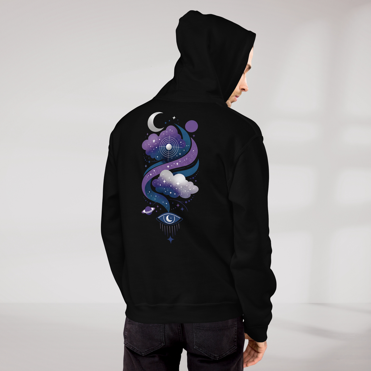 Cosmic Dreamer Hoodie Mystisch – Farbe Schwarz – Ansicht 10