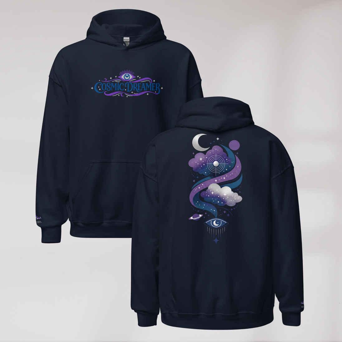 Cosmic Dreamer Hoodie Mystisch – Farbe Navy – Ansicht 1