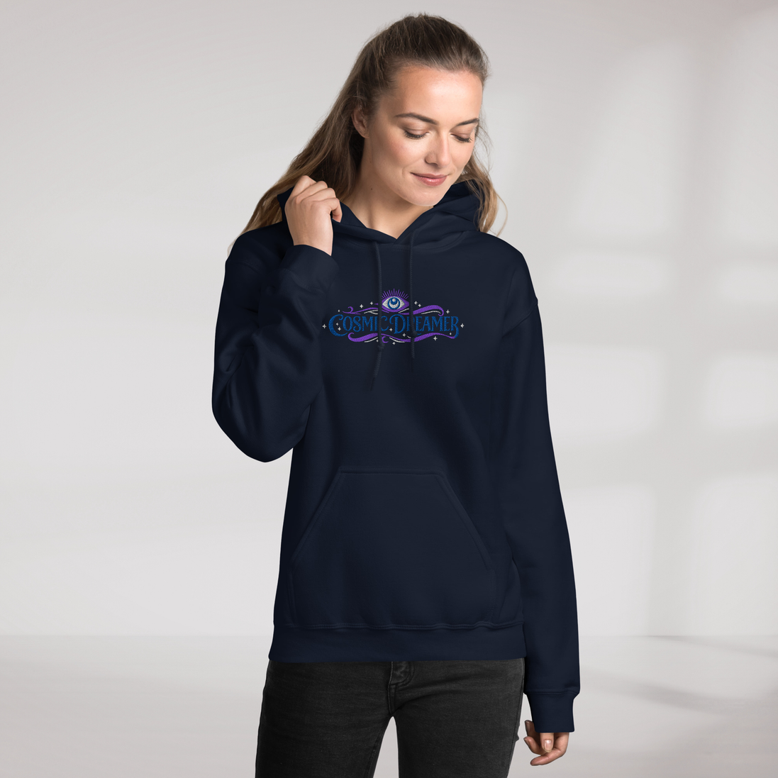 Cosmic Dreamer Hoodie Mystisch – Farbe Navy – Ansicht 9