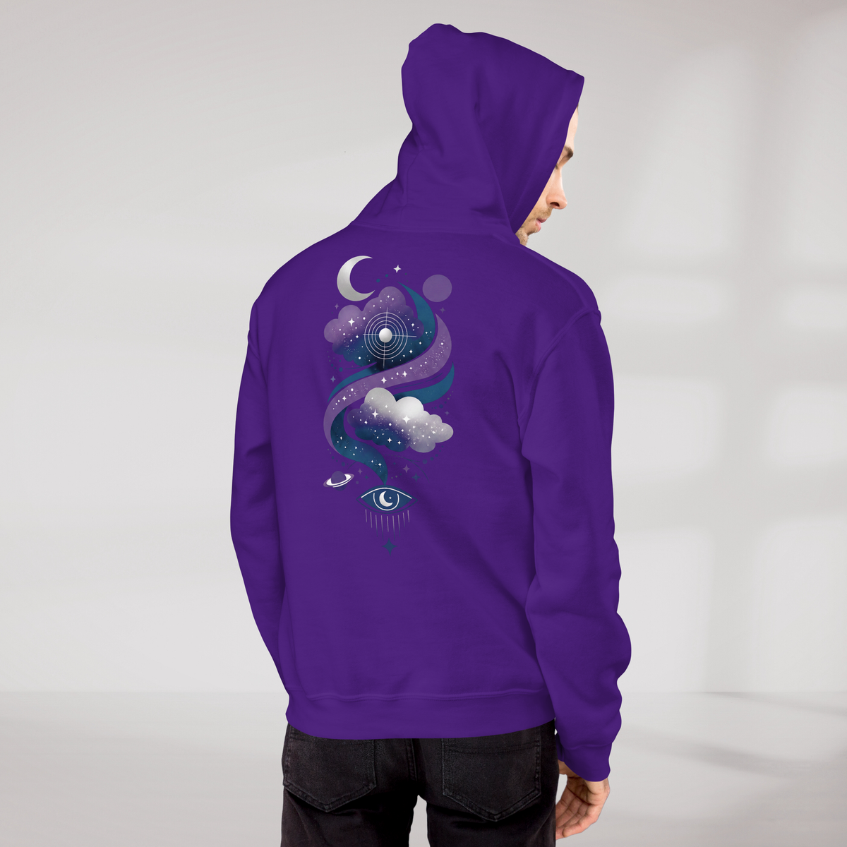 Cosmic Dreamer Hoodie Mystisch – Farbe Lila – Ansicht 9