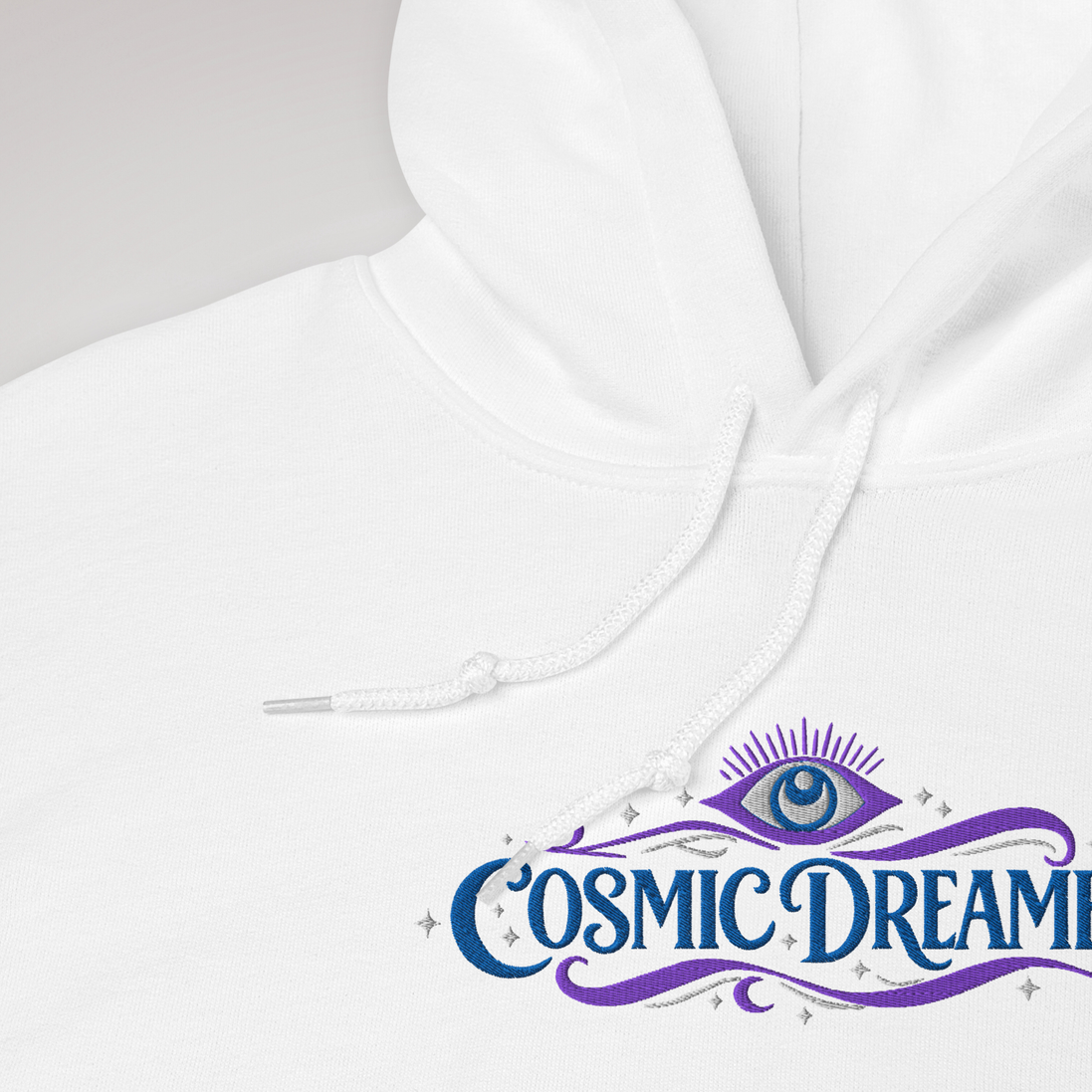 Cosmic Dreamer Hoodie Mystisch – Farbe Weiß – Ansicht 3
