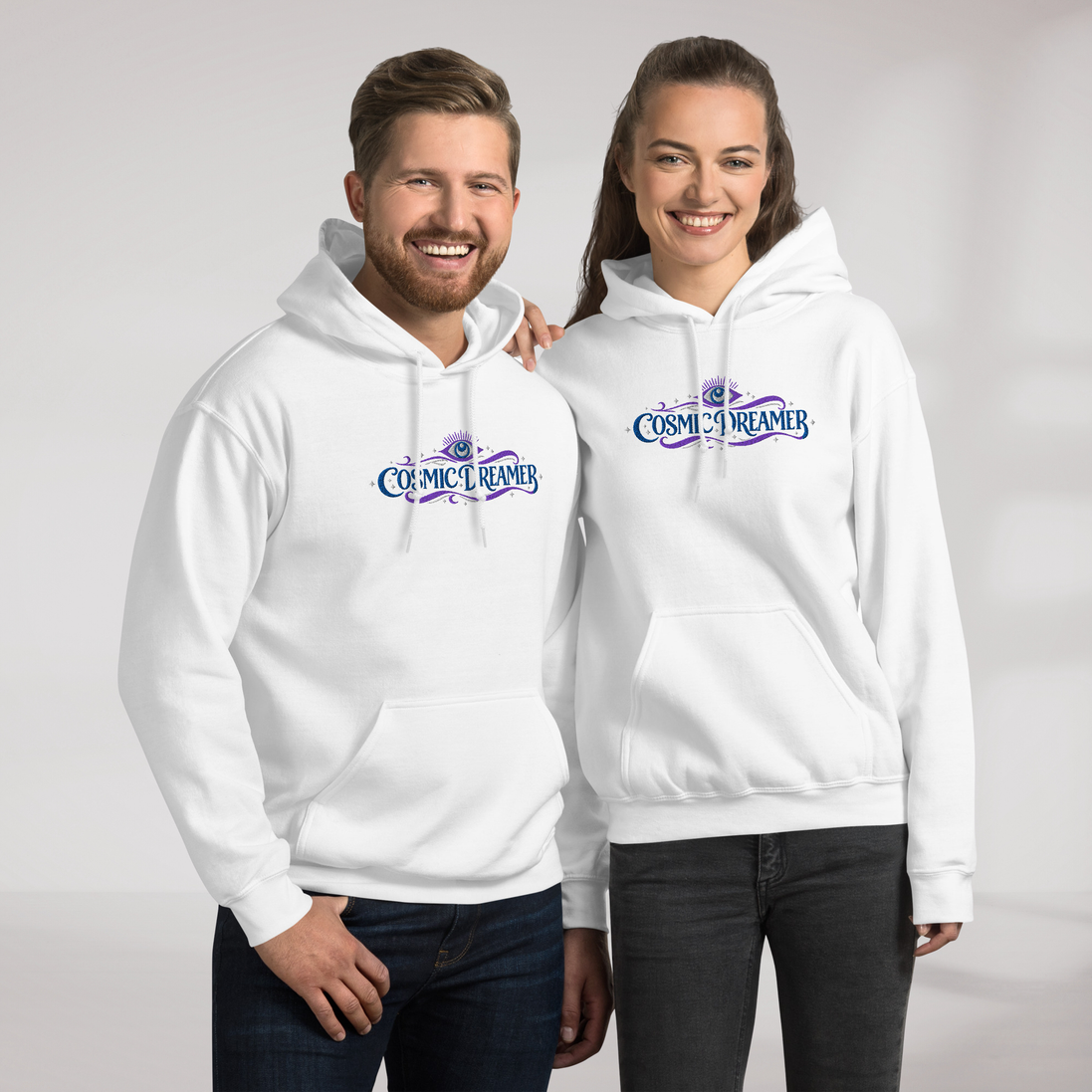 Cosmic Dreamer Hoodie Mystisch – Farbe Weiß – Ansicht 5