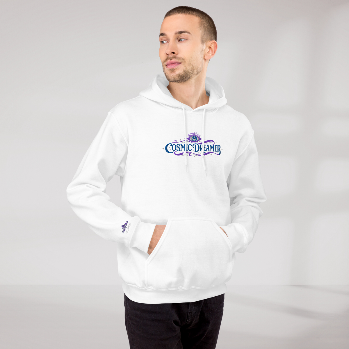 Cosmic Dreamer Hoodie Mystisch – Farbe Weiß – Ansicht 7