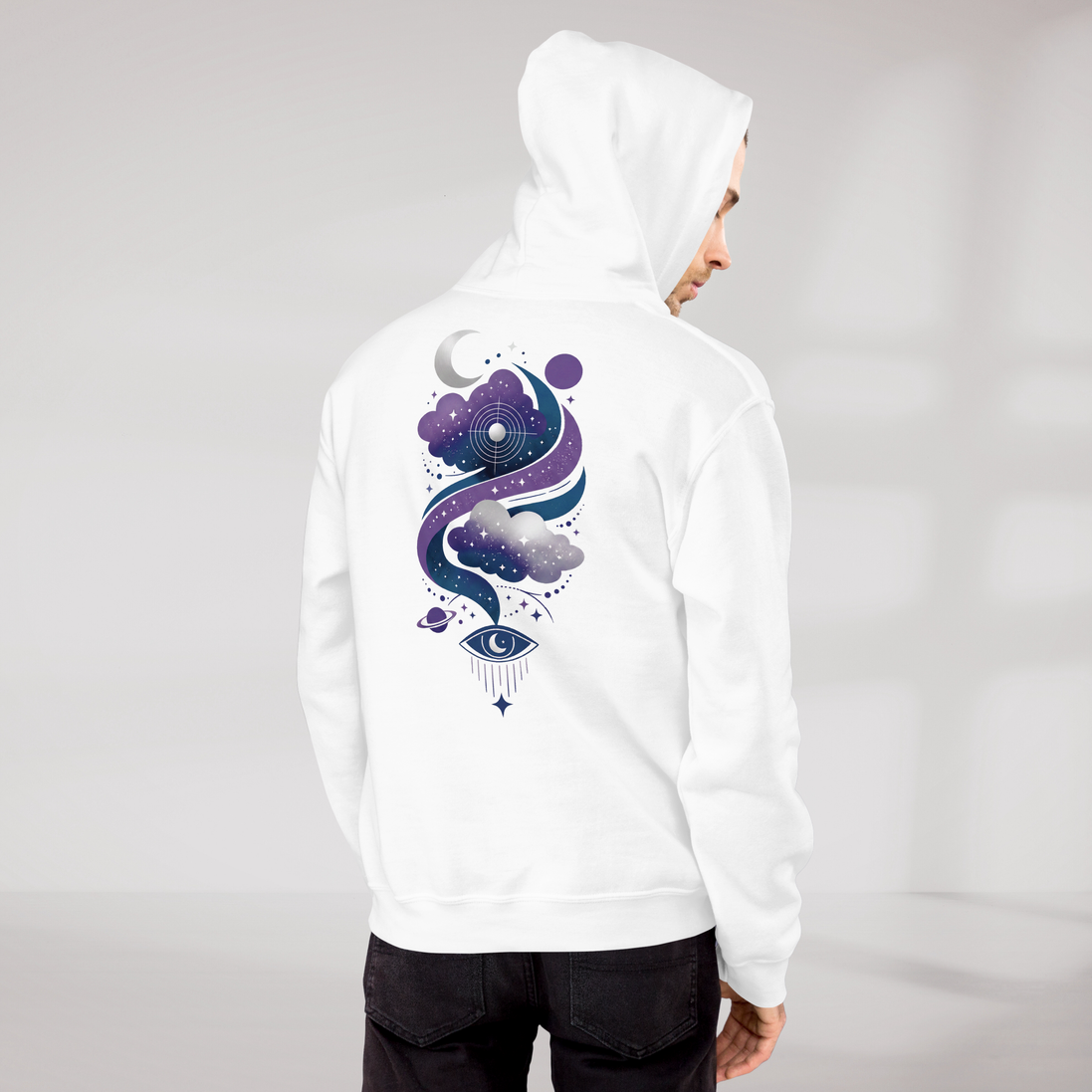Cosmic Dreamer Hoodie Mystisch – Farbe Weiß – Ansicht 8