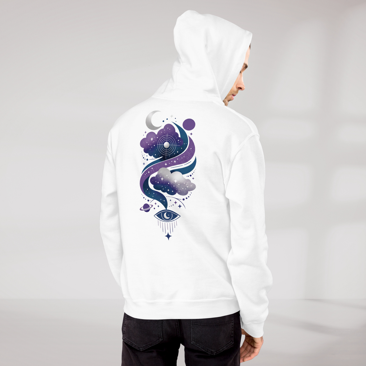 Cosmic Dreamer Hoodie Mystisch – Farbe Weiß – Ansicht 8