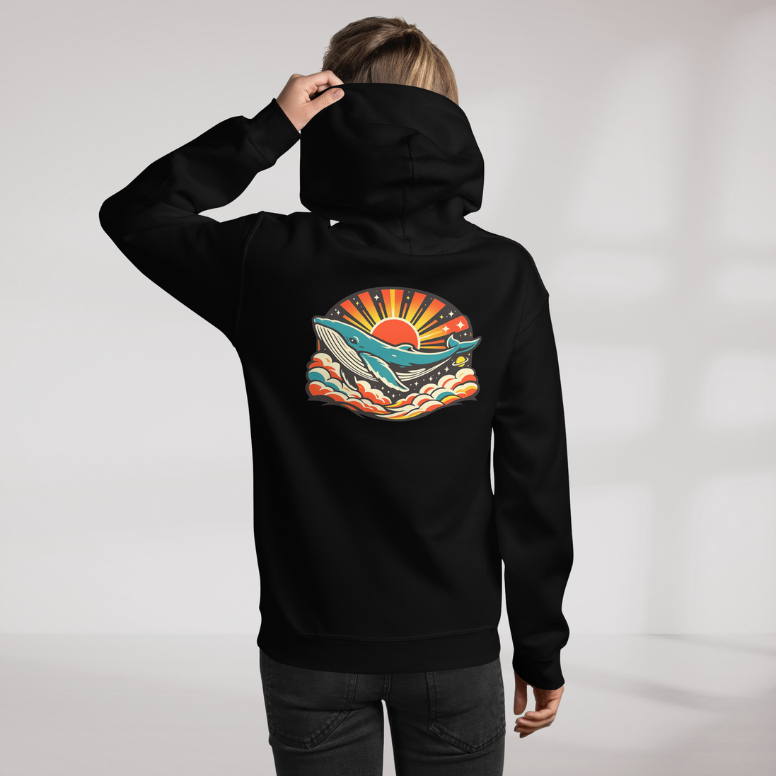 Cosmic Dreamer Hoodie Retro – Farbe Schwarz – Ansicht 9