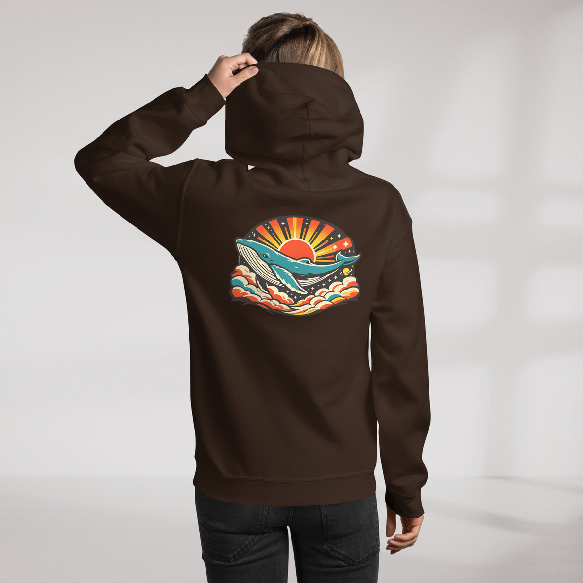 Cosmic Dreamer Hoodie Retro – Farbe Dunkle Schokolade – Ansicht 11