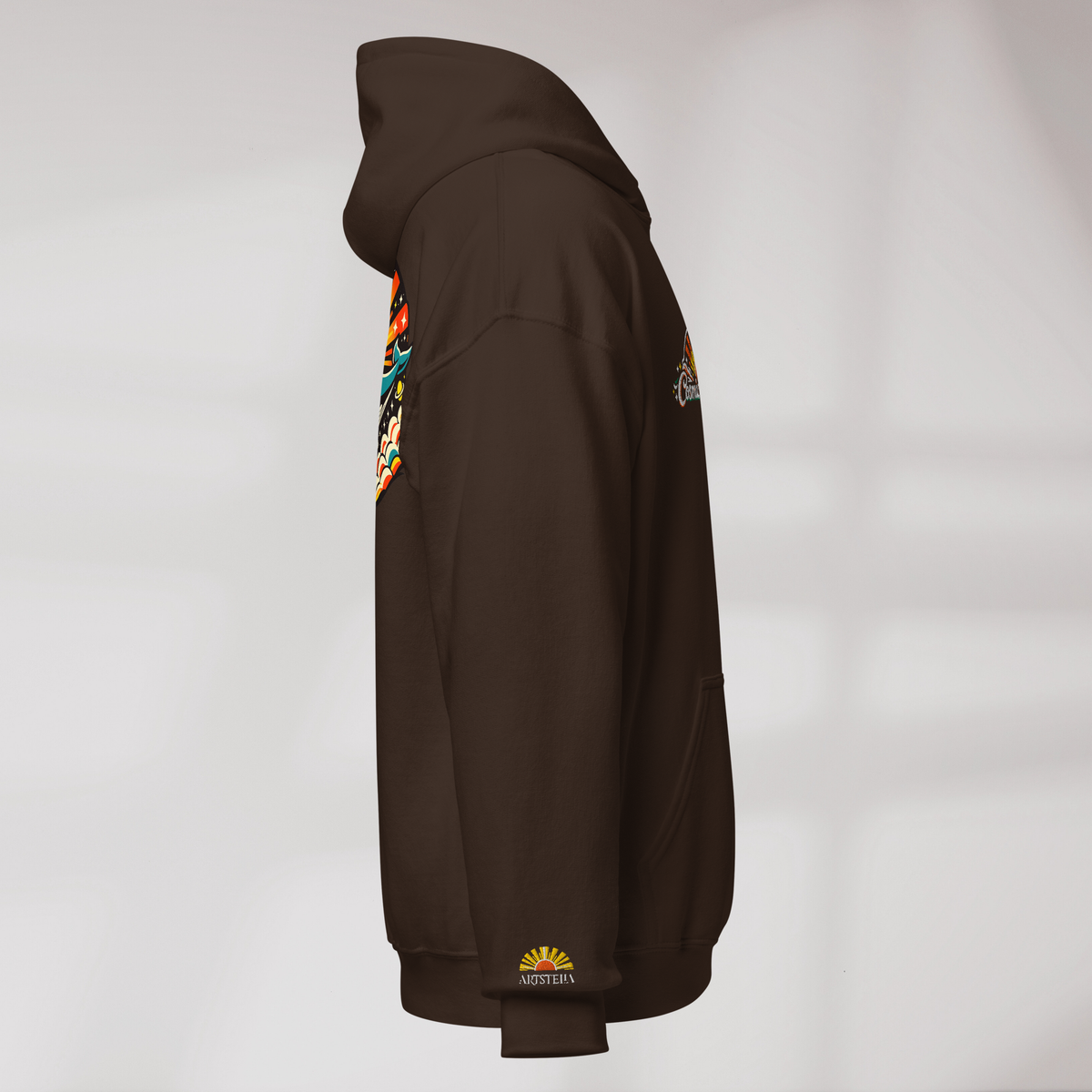 Cosmic Dreamer Hoodie Retro – Farbe Dunkle Schokolade – Ansicht 2