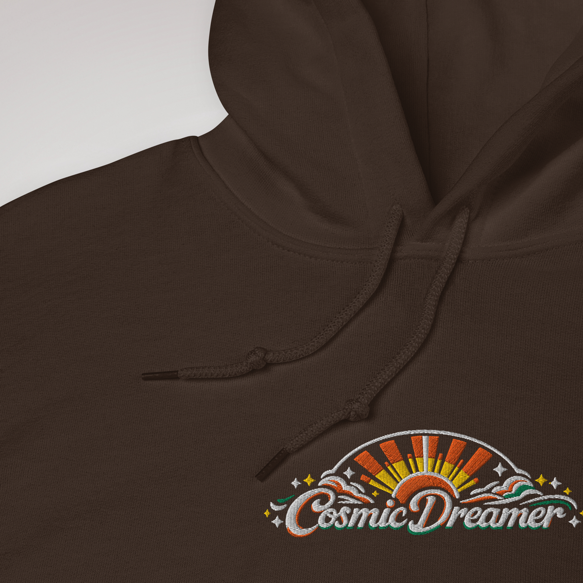 Cosmic Dreamer Hoodie Retro – Farbe Dunkle Schokolade – Ansicht 3