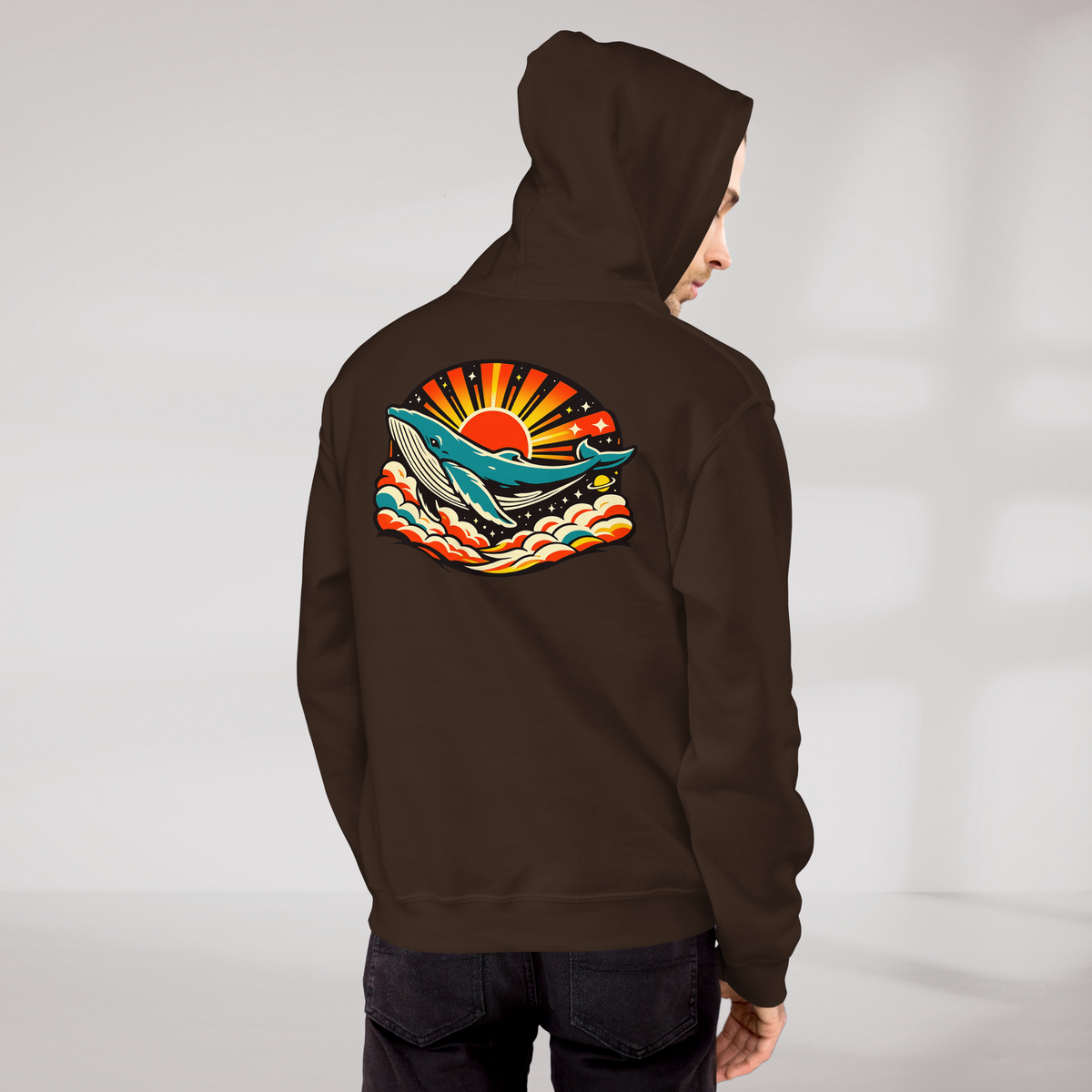 Cosmic Dreamer Hoodie Retro – Farbe Dunkle Schokolade – Ansicht 9