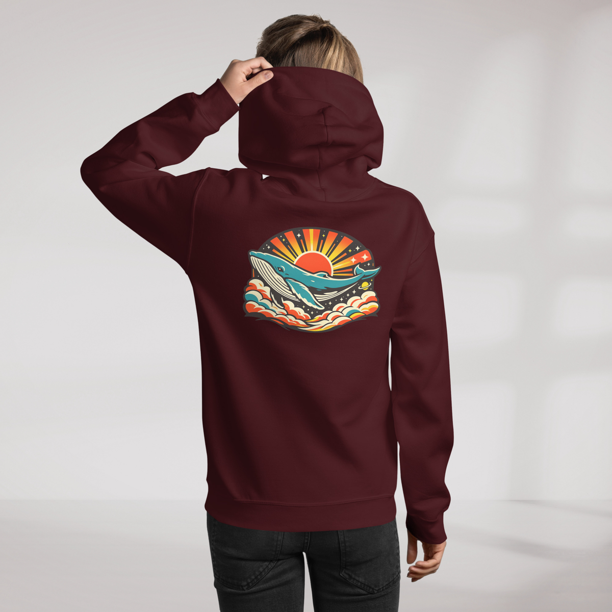Cosmic Dreamer Hoodie Retro – Farbe Kastanienbraun – Ansicht 11