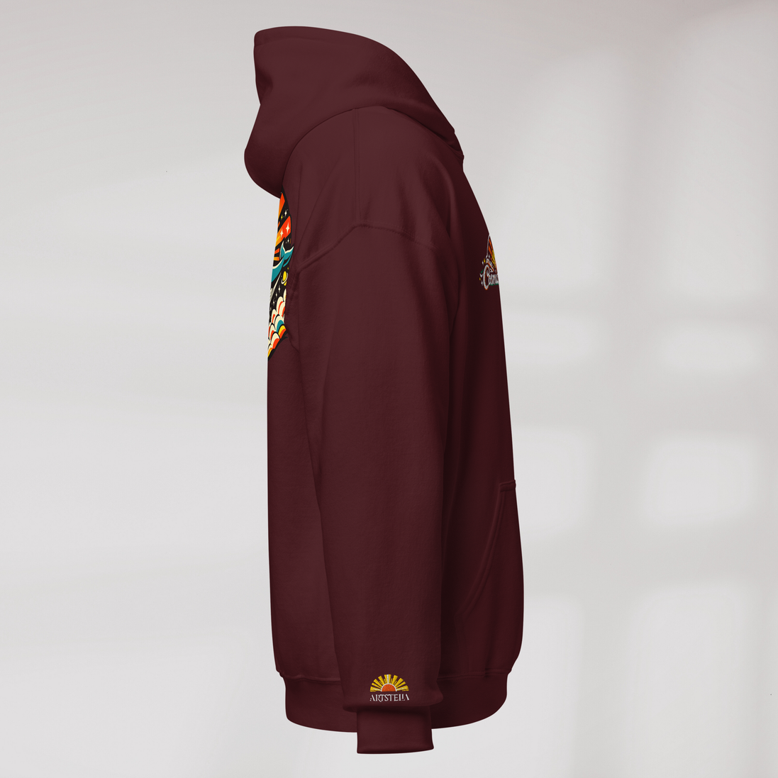 Cosmic Dreamer Hoodie Retro – Farbe Kastanienbraun – Ansicht 2