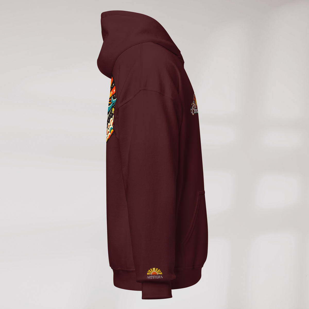 Cosmic Dreamer Hoodie Retro – Farbe Kastanienbraun – Ansicht 2